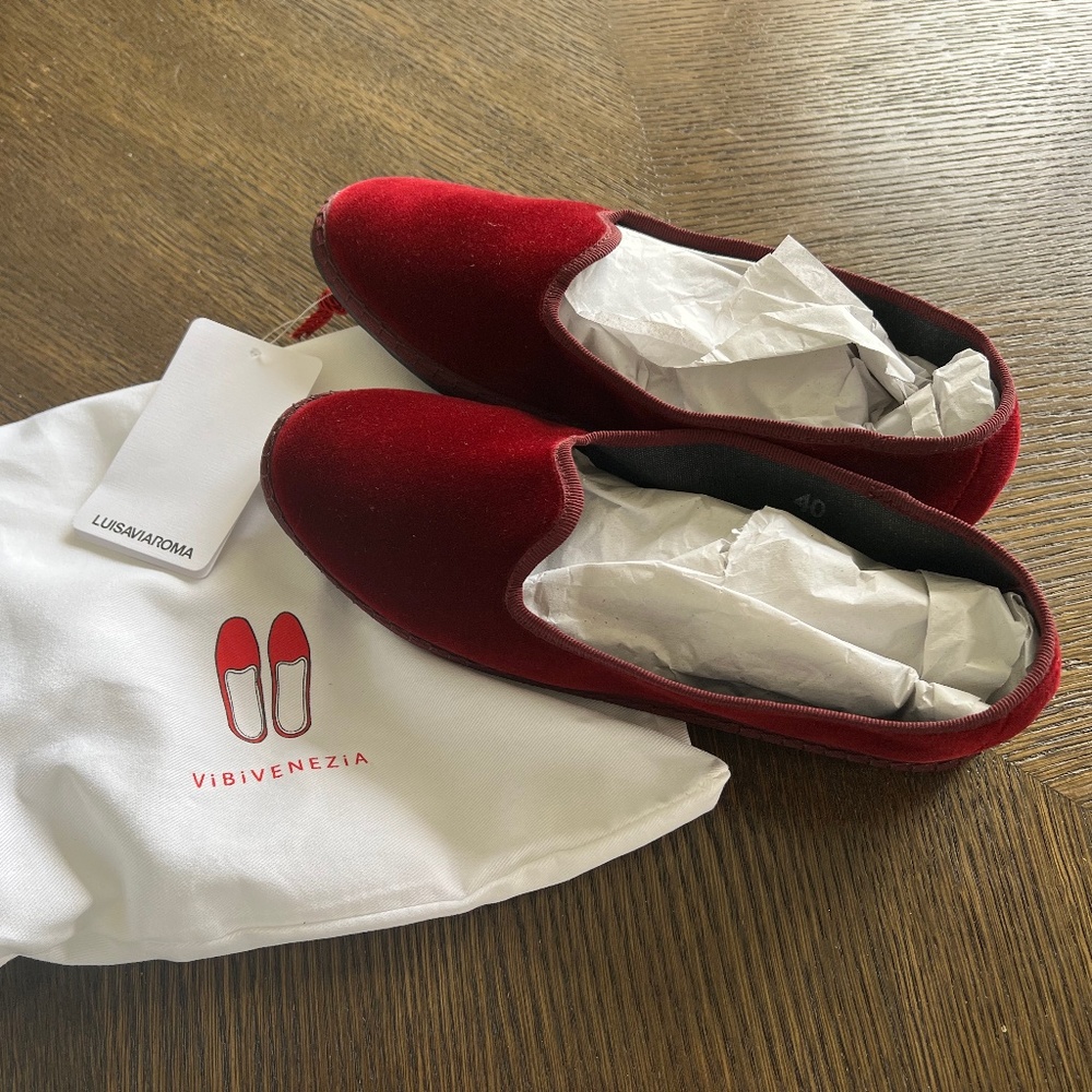 Vibi Venezia Bordeaux Furlane Slipper- Size 10 US (40IT)
